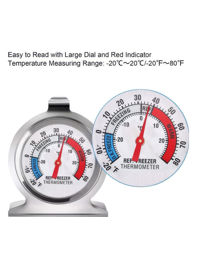 Cuisine Art 2-Pack Stainless Steel Refrigerator Thermometer, Fridge & Freezer Temperature Monitor, Analog Gauge with Easy-Read Dial, Durable Kitchen Safety Tool ,Refrigerator Thermometer, Fridge Temperature Monitor, Freezer Thermometer, Stainless Steel Fridge Gauge, Kitchen Safety Tool, Analog Refrigerator Thermometer, Cold Storage Monitor, Food Safety Thermometer, Kitchen Gadgets, Set of 2 Fridge Thermometer, Household Temperature Gauge, UAE Kitchen Accessories. Silver 7.50x6.30x7.00cm Silver 7.50*6.30*7.00cm - Image 4