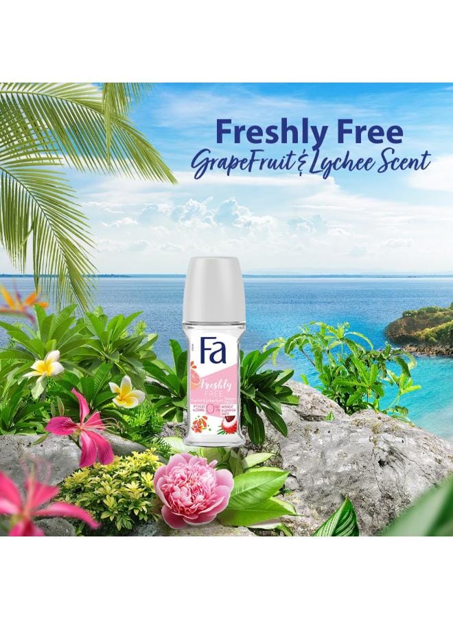 Fa Freshly Free Roll-On Deodorant With Mint And Bergamot Scent Multicolour 50ml - Image 4