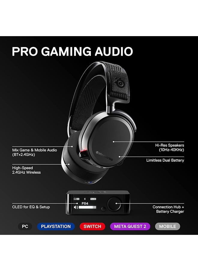 ستيل سيريز سماعة أركتيكس برو لاسلكية بتصميم يغطي الأذن لجهاز الألعاب بلايستيشن 4 ومزودة بنظام أوامر صوتية للكمبيوتر الشخصي - Image 2
