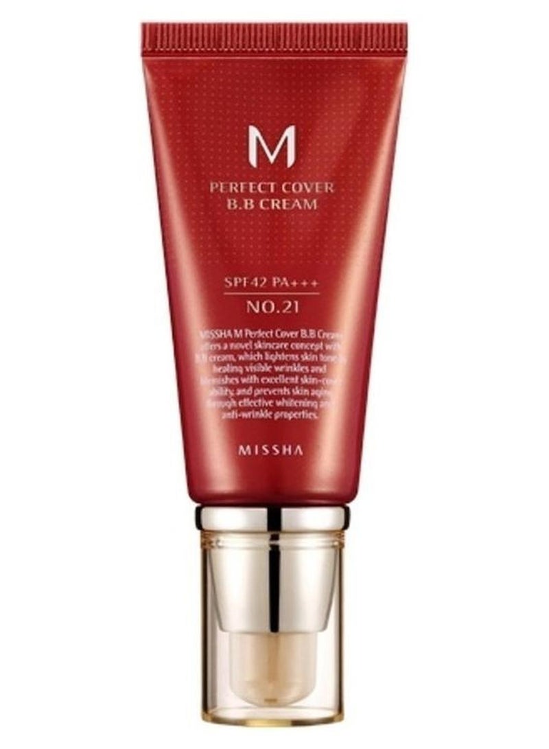 Missha Perfect Cover BB Cream SPF 42 PA+++ 21 Light Beige - Image 1
