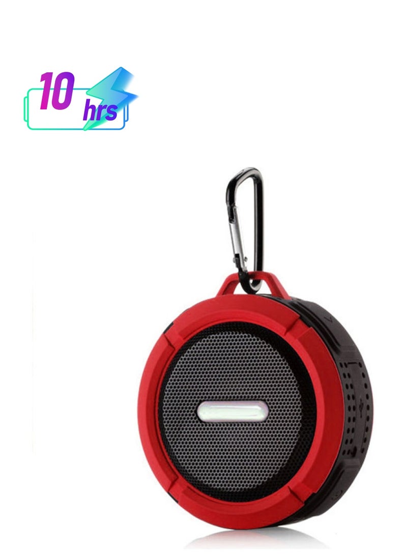 Outdoor Wireless Portable Waterproof BT Speaker with Enhanced 3D Stereo Bass Sound, 10-Hour Playtime, Built-in Mic, TF Card Slot, for Sports, Pool, Beach, Hiking, Camping Red - Image 1