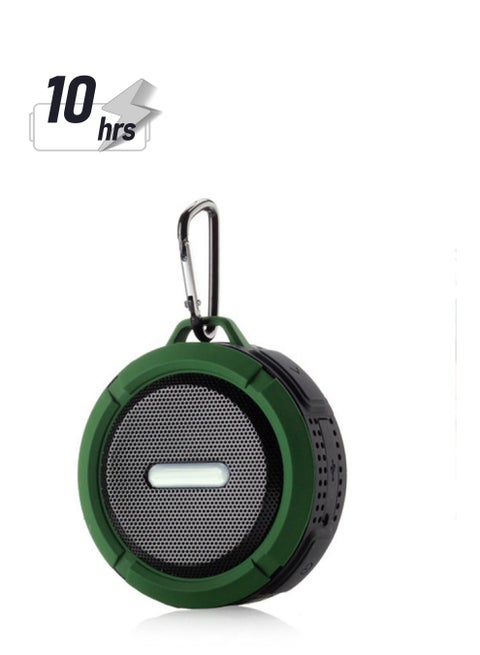 Outdoor Waterproof Wireless Portable BT Speaker with Enhanced 3D Stereo Bass Sound, 10-Hour Playtime, Built-in Mic, TF Card Slot, for Sports, Pool, Beach, Hiking, Camping Green