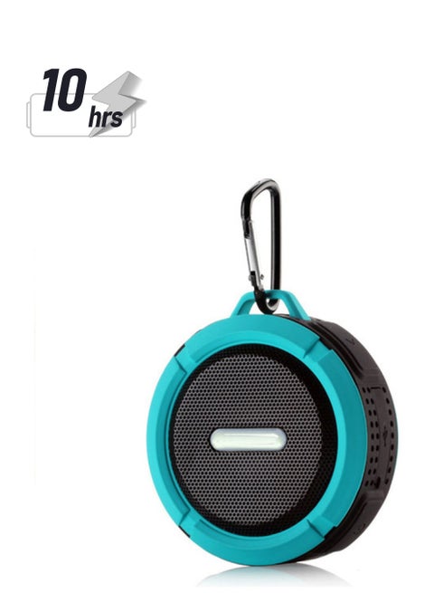 Outdoor Waterproof Wireless Portable BT Speaker with Enhanced 3D Stereo Bass Sound, 10-Hour Playtime, Built-in Mic, TF Card Slot, for Sports, Pool, Beach, Hiking, Camping Blue