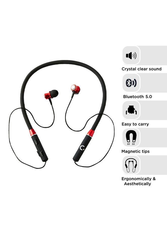 Noon East Beatloop In Ear Wireless Bluetooth Neckband - With BT 5.0 Earbuds Black/Red  - Image 5