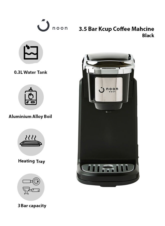 Noon East K Cup Coffee Machine - 3 bar with 0.3 Liter water tank, 800 W With High Pressure - Black 0.3 L 800 W AC-507KB Black - Image 5