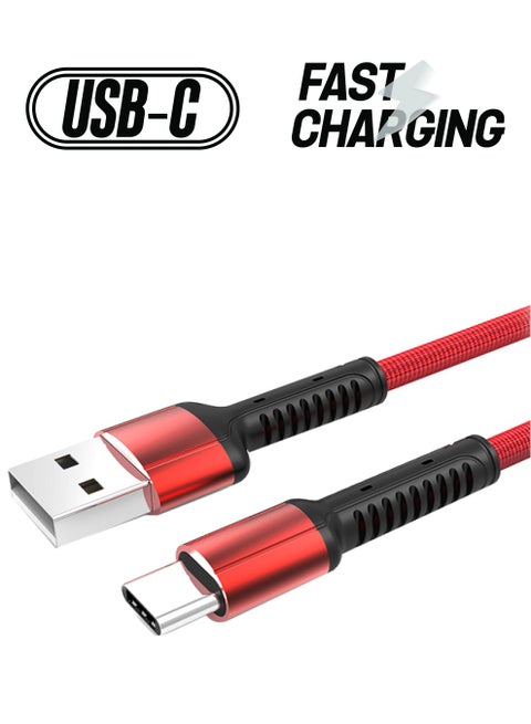 USB To Type-C Data Sync And Charging Cable For Apple iPhone Black/Red