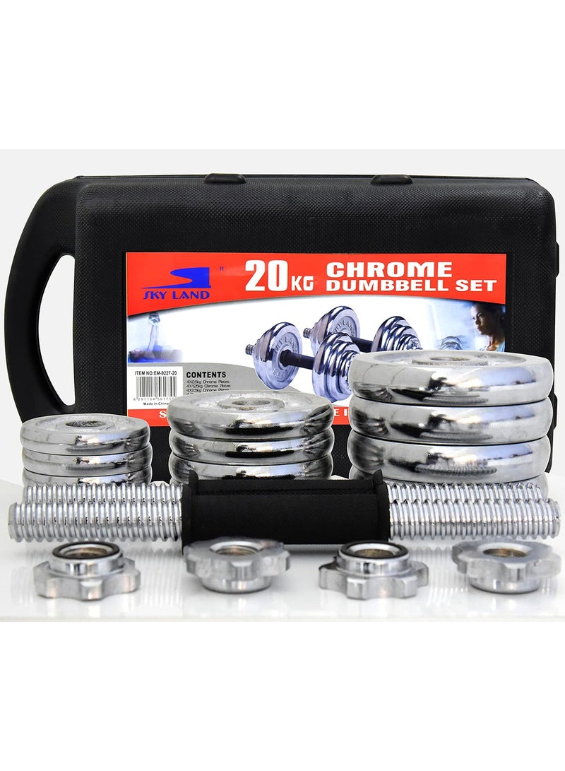 18-Piece Dumbell Set With Case 20kg