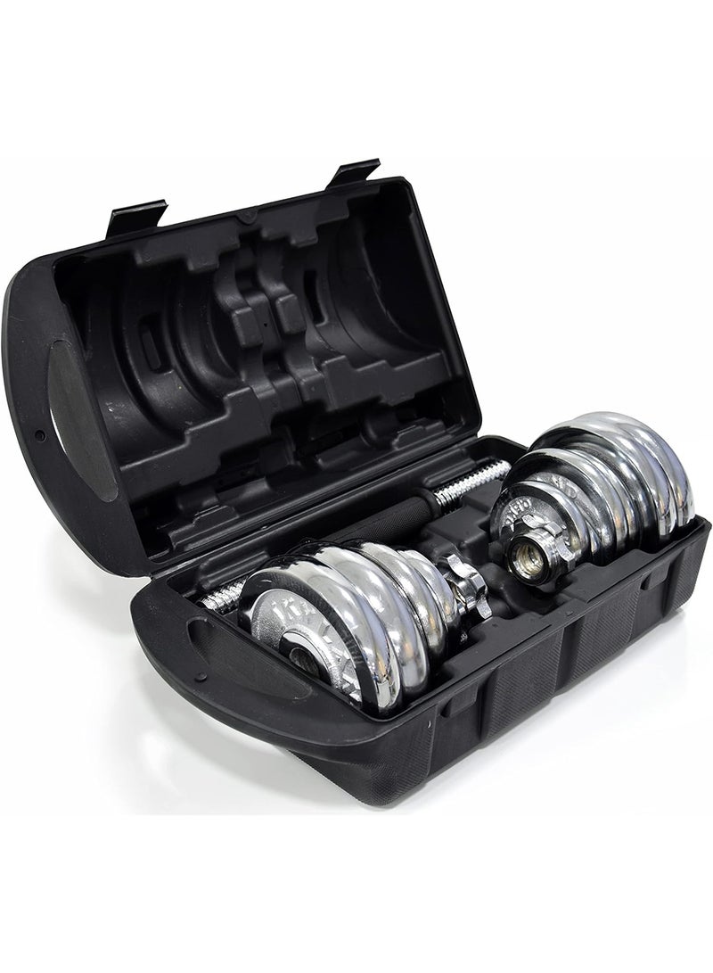 18-Piece Dumbell Set With Case 20kg