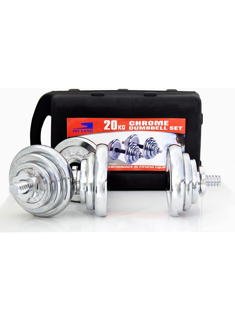 18-Piece Dumbell Set With Case 20kg