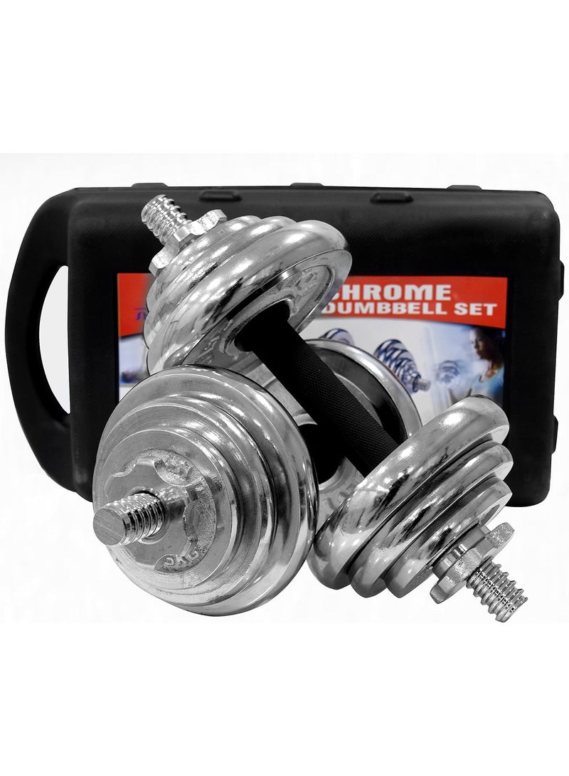 18-Piece Dumbell Set With Case 20kg