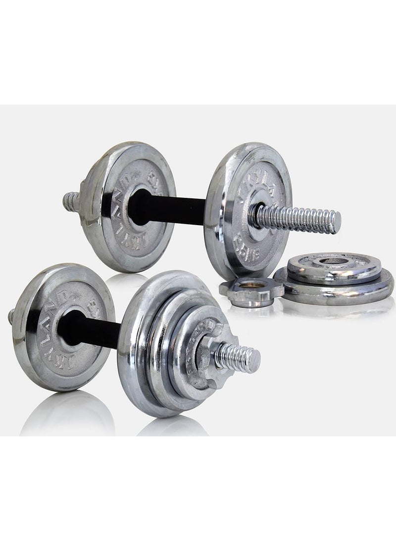 18-Piece Dumbell Set With Case 20kg