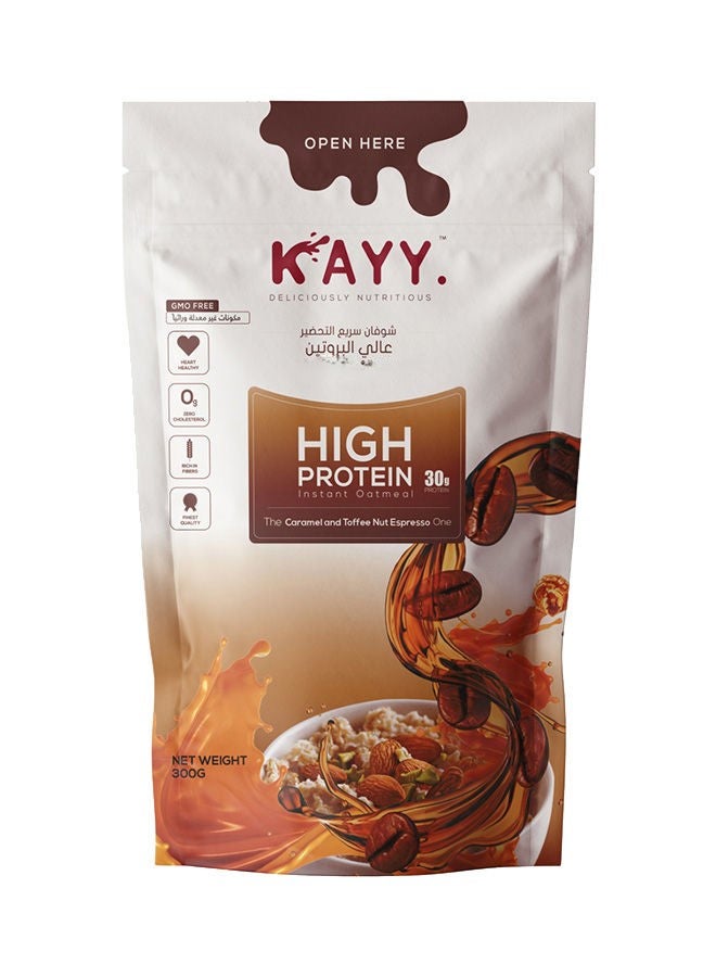 Kayy Protein Instant Oatmeal With Caramel & Toffee Nuts Espresso 300grams 