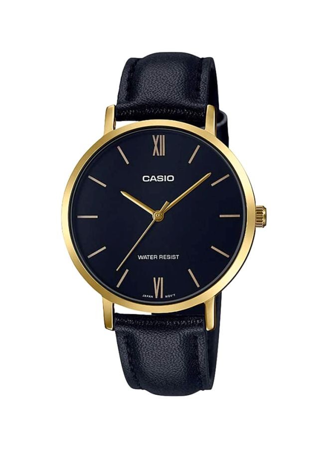 كاسيو ساعة يد بعقارب وسوار من الجلد طراز LTP-VT01GL-1BUDF للنساء - Image 1