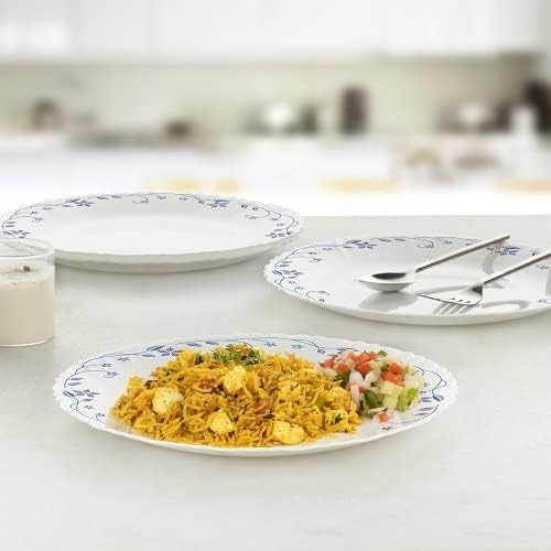 Borosil Larah Flora Opal Dinner Plate white 27cm - Image 4