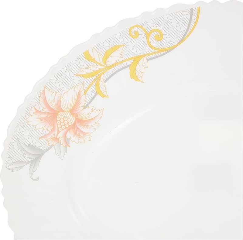 Borosil Larah Flora Opal Dinner Plate white 27cm - Image 5