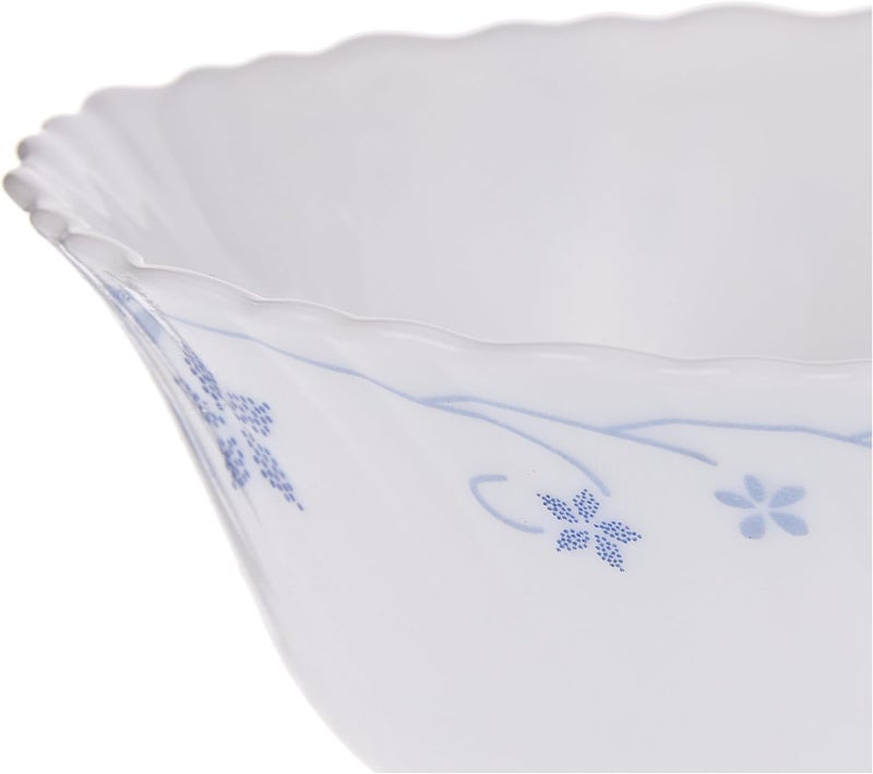 Borosil Larah Fluted Flora Opal Soup Bowl 5 Inch (12.5 cm), White, 1 PC white 12.5cm - Image 3