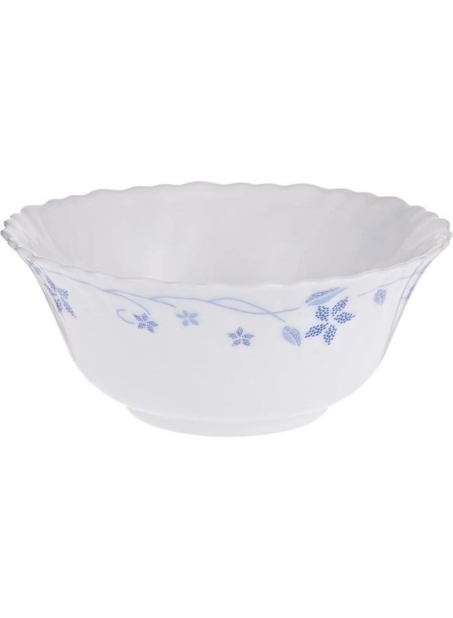 Borosil Larah Fluted Flora Opal Soup Bowl 5 Inch (12.5 cm), White, 1 PC white 12.5cm - Image 1