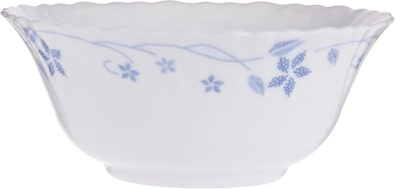 Borosil Larah Fluted Flora Opal Soup Bowl 5 Inch (12.5 cm), White, 1 PC white 12.5cm - Image 2