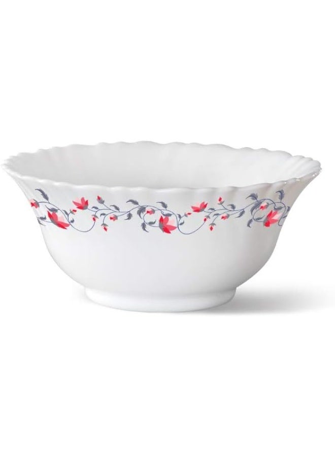 Borosil Larah Fluted Pentas Opal Soup Bowl 5 Inch (12.5 CM), White, 1 PC Assorted 12.5cm - Image 1