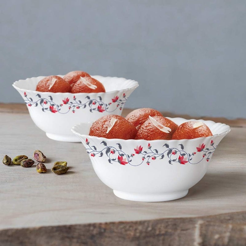 Borosil Larah Fluted Pentas Opal Soup Bowl 5 Inch (12.5 CM), White, 1 PC Assorted 12.5cm - Image 2