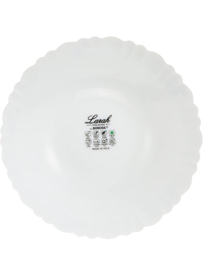 Borosil Larah Fluted Flora Opal Multipurpose Bowl 6.5 Inch white 16.5cm - Image 3