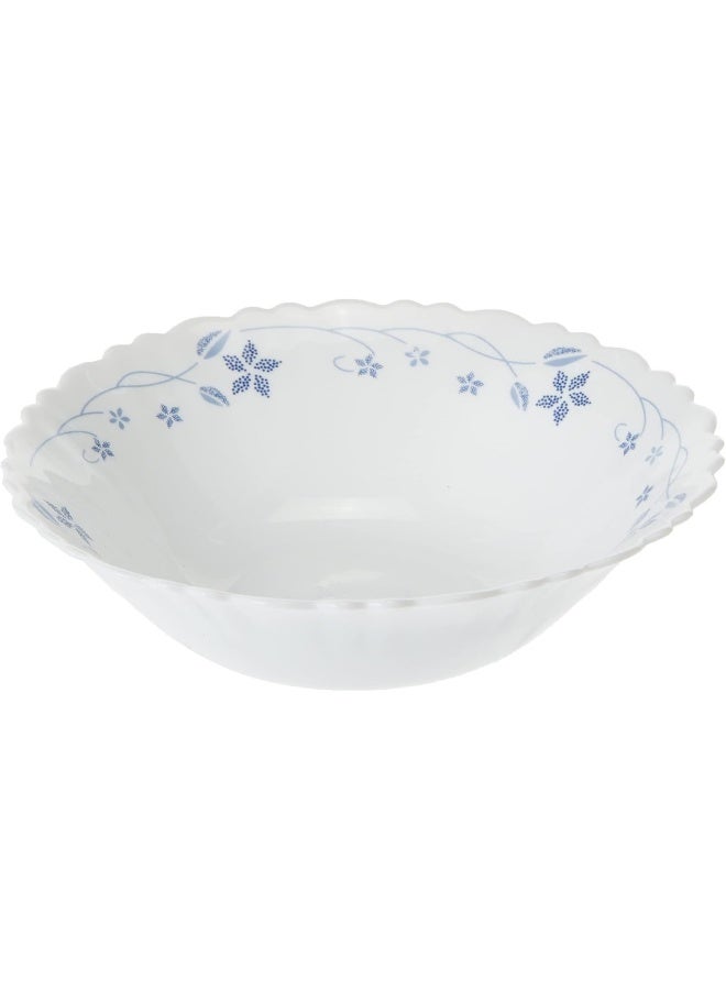 Borosil Larah Fluted Flora Opal Multipurpose Bowl 6.5 Inch white 16.5cm - Image 1