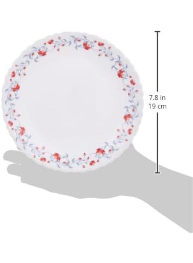 BOROSIL LARAH FLUTED PENTAS OPAL SIDE PLATE 7.5 INCH(19 CM), WHITE white 19cm - Image 4