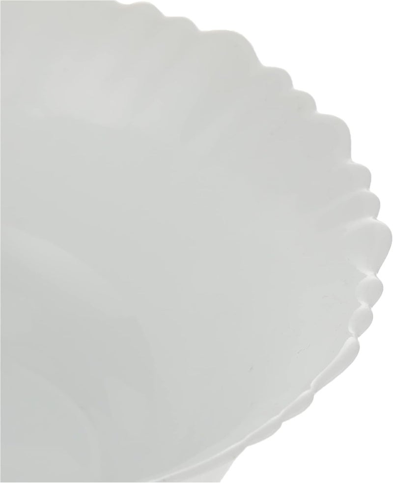 Borosil Larah Fluted White Opal Serving Bowl 8inch(20 cm), White, 1 PC white 20cm - Image 4
