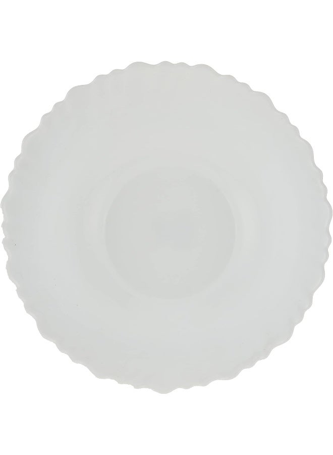 Borosil Larah Fluted White Opal Serving Bowl 8inch(20 cm), White, 1 PC white 20cm - Image 2
