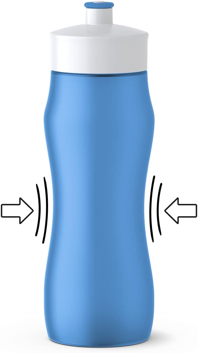 EMSA 0.6L Sports Squeeze Bottle â€“ Blue Blue 6.6x6.6x21cm - Image 2