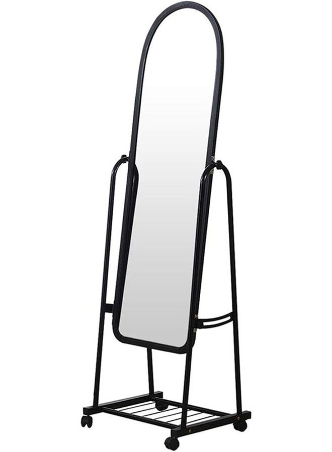 Roman Gifts Durable Standing Mirror With Adjustable Stand And Wheels For Easy Movement For Makeup For The Bedroom For The Living Room Black/Clear 153*41cm  - Image 1