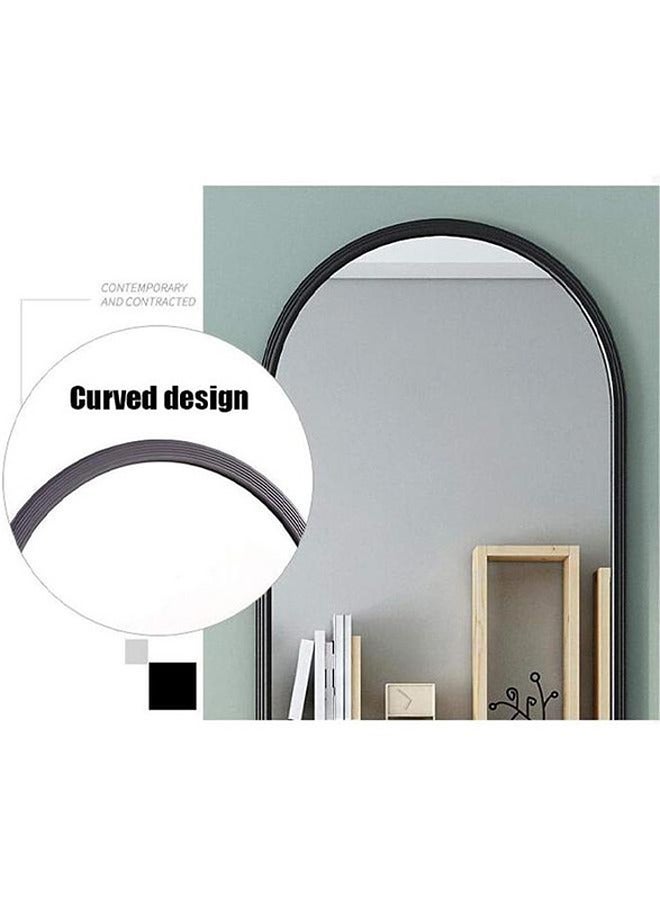 Roman Gifts - Durable Standing Mirror With Adjustable Stand And Wheels For Easy Movement For Makeup For The Bedroom For The Living Room Black/Clear 153*41cm - Image 1