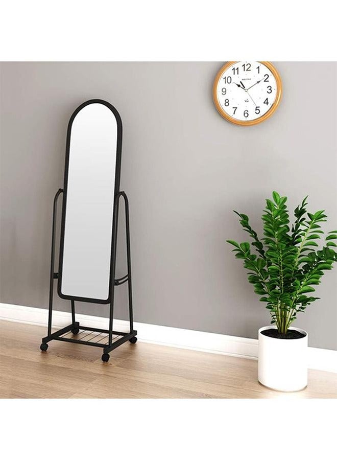 Roman Gifts Durable Standing Mirror With Adjustable Stand And Wheels For Easy Movement For Makeup For The Bedroom For The Living Room Black/Clear 153*41cm  - Image 4