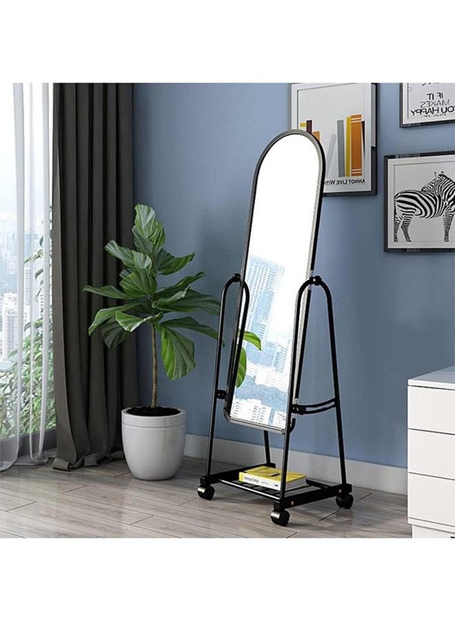 Roman Gifts Durable Standing Mirror With Adjustable Stand And Wheels For Easy Movement For Makeup For The Bedroom For The Living Room Black/Clear 153*41cm  - Image 2