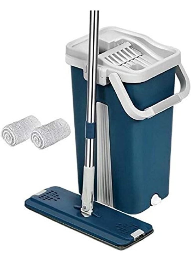 Generic - Free Hand Washing Flat Mop And Bucket Set Multicolour 40.2x22.4x18.4cm - Image 1