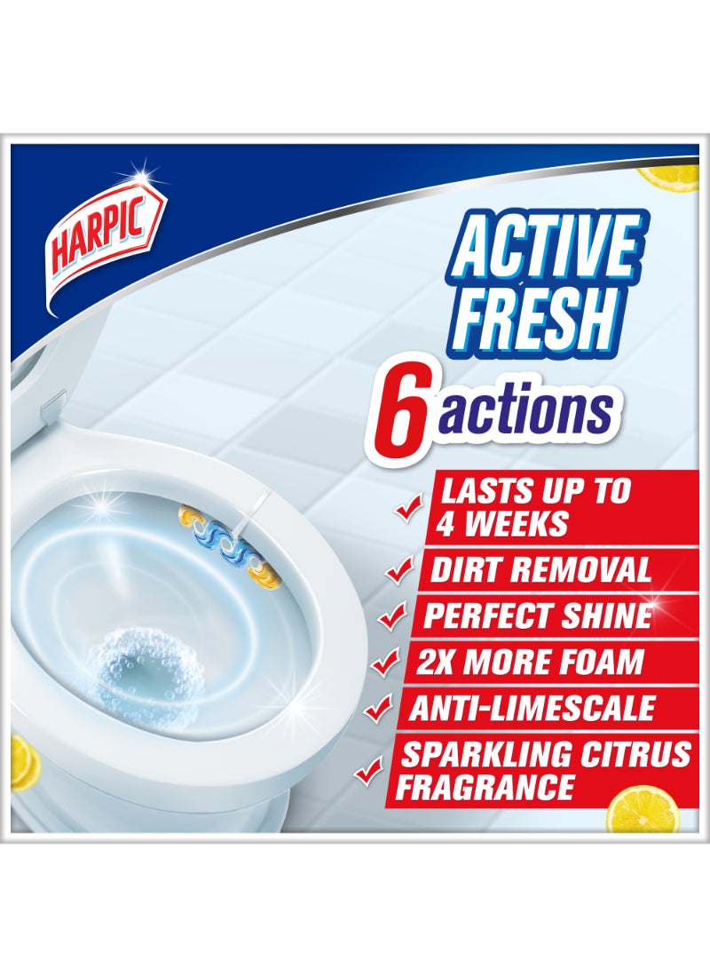 Harpic Active Fresh Toilet Block, Sparkling Citrus Multicolour 35grams - Image 3