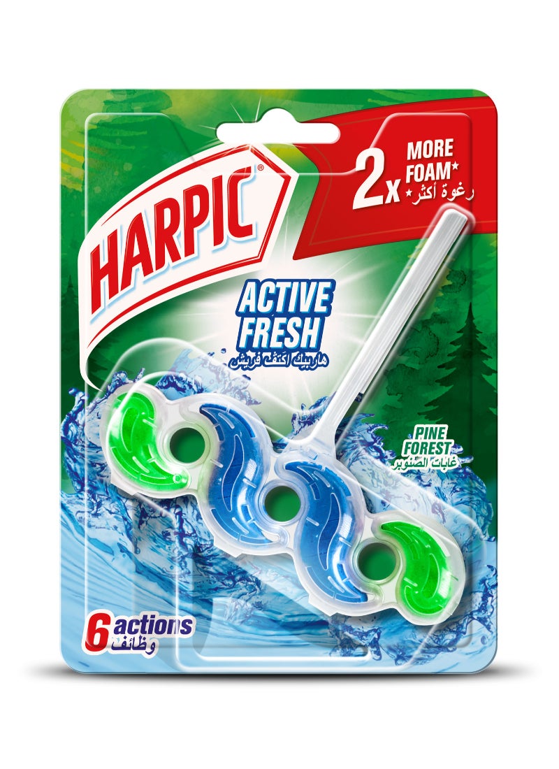 Harpic Active Fresh Toilet Block, Pine Forest 35grams - Image 1