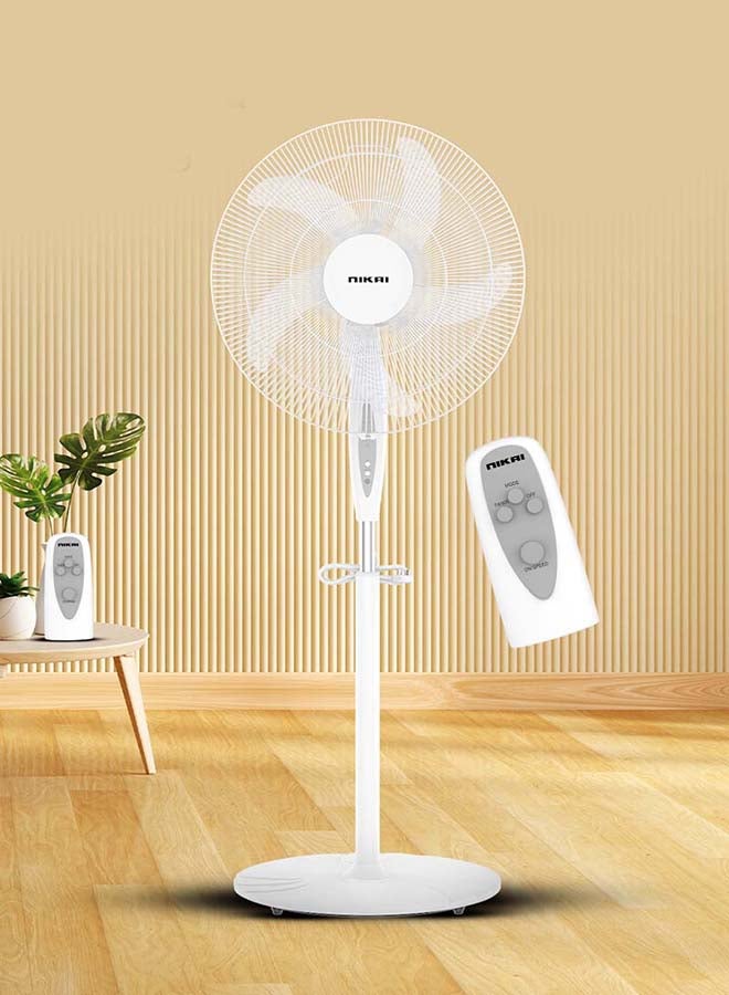 نيكاي مروحة بقاعدة مع 5 شفرات ووحدة تحكم عن بعد 45 W NPF1634RT أبيض - Image 1