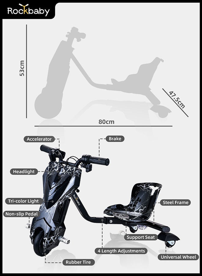 Rockbaby Mini 36V High-Power 360°Children/Adult Electric Drifting Scooter-Adjustable With Bluetooth And Protective Gear 57x44x21cm 57x44x21cm  - Image 5