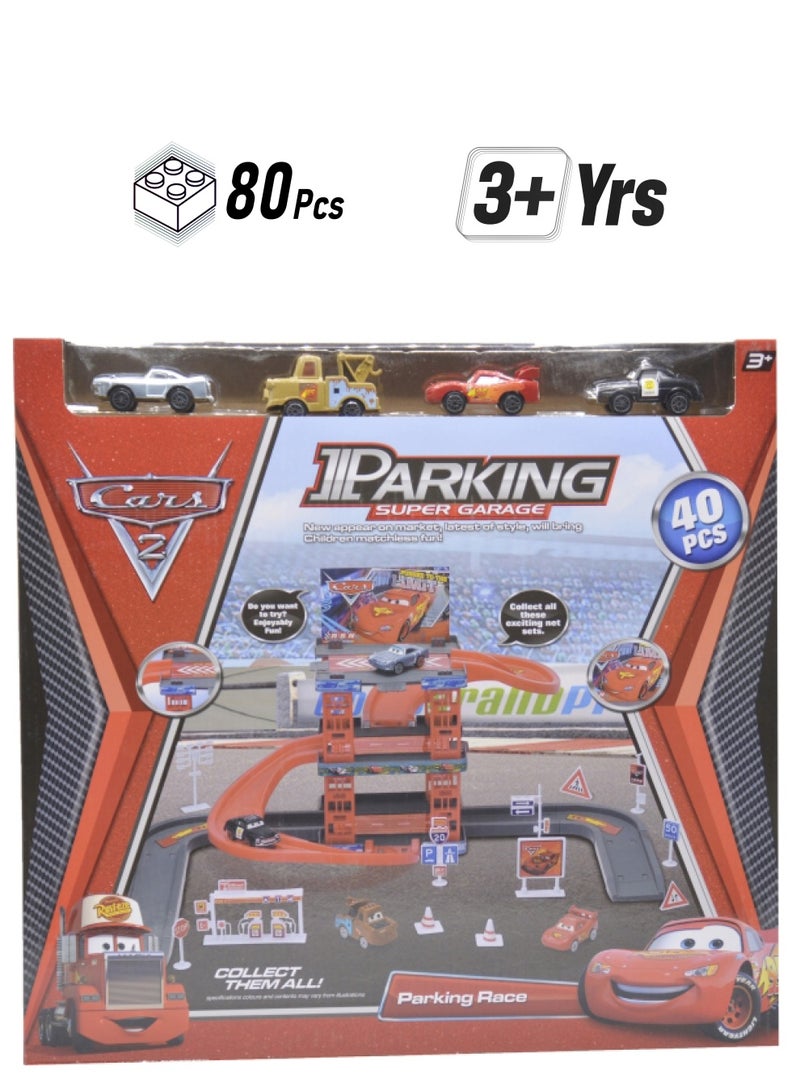 0908-30 Parking Lot Set 80 piece 80 3+ Years  - Image 1