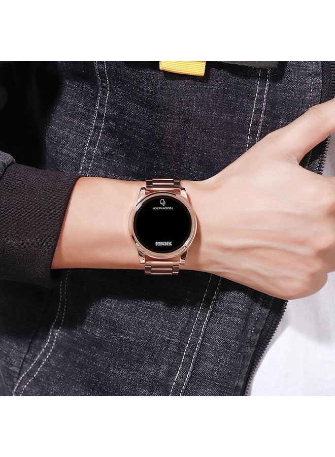 سكمي ساعة رقمية ضد الماء حتى عمق 30 متراً مزودة بسوار من الستانلس ستيل وشاشة LED طراز 1684 للرجال - Image 3