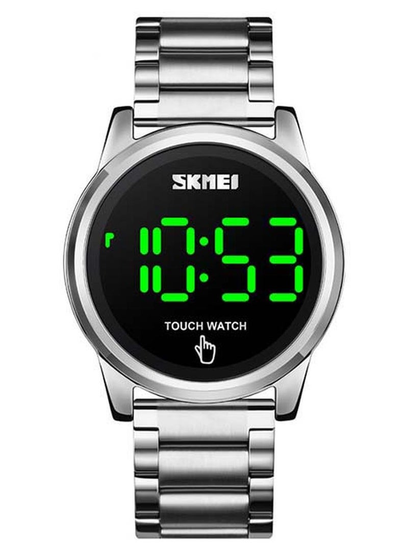 سكمي ساعة رقمية ضد الماء حتى عمق 30 متراً مزودة بسوار من الستانلس ستيل وشاشة LED طراز 1684 للرجال - Image 1