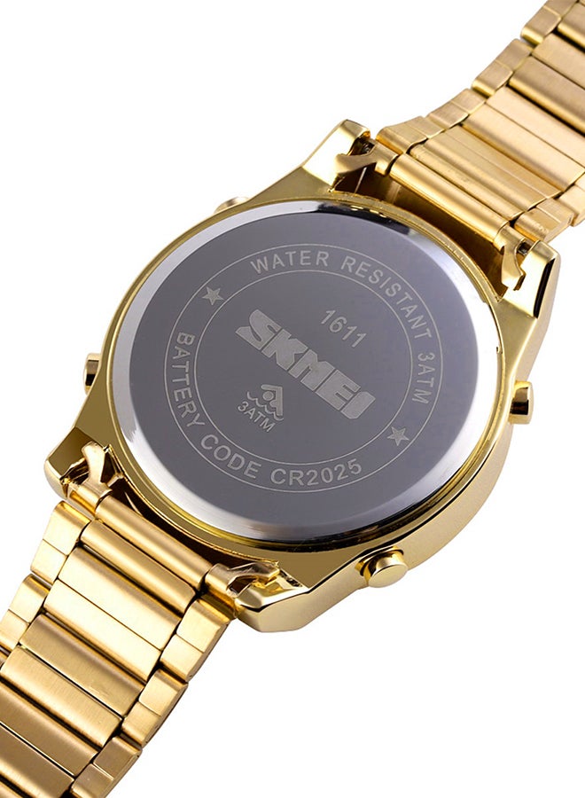 SKMEI Men's 1611 Alloy Fashion Digital Watch - 43 mm - Gold - Image 4