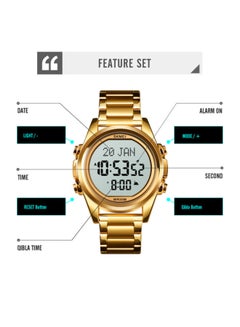 SKMEI Men's 1667 Stainless Steel Back Digital Alfajr Azan Prayer Wrist Watch  - Image 3