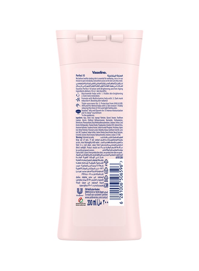 Vaseline Essential Even Tone Body Lotion Perfect 10 200ml - Image 2