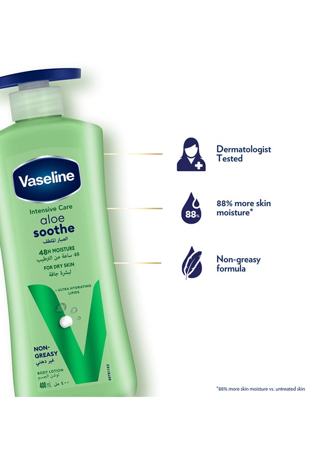 Vaseline - Pack Of 2 Aloe Soothe Body Lotion Green 400ml - Image 1