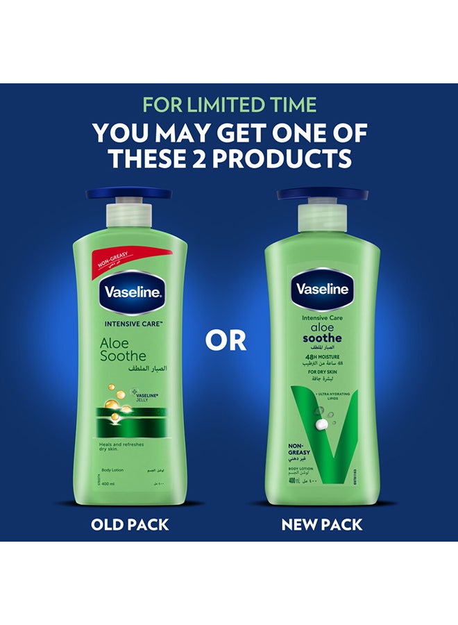 Vaseline - Pack Of 2 Aloe Soothe Body Lotion Green 400ml - Image 1