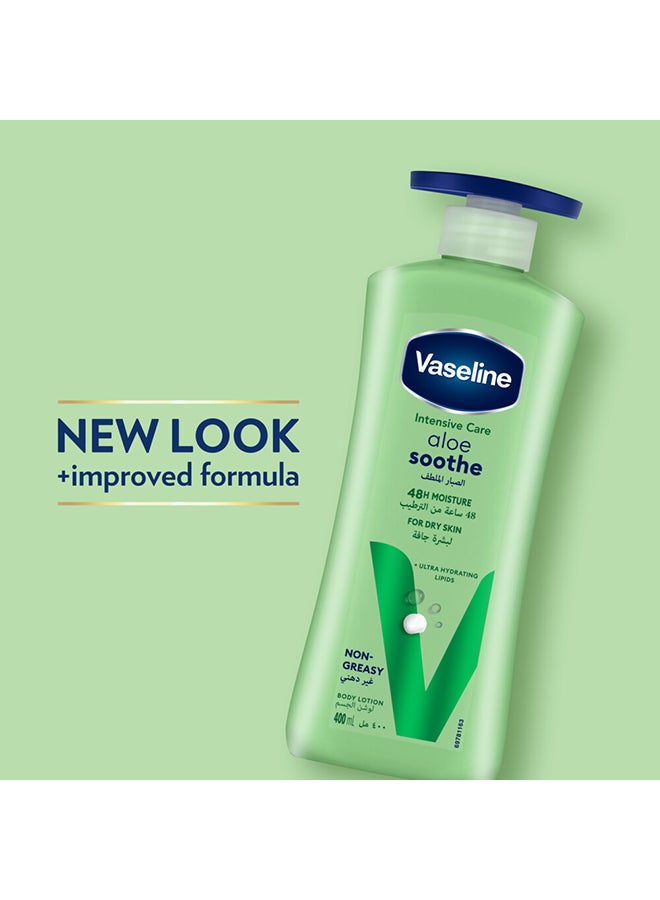 Vaseline - Pack Of 2 Aloe Soothe Body Lotion Green 400ml - Image 1