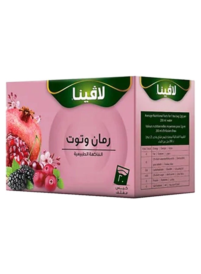 لافينا رمان وتوت 2 جرام عبوة من 20 كيس مغلف عبوة من 20 قطعة