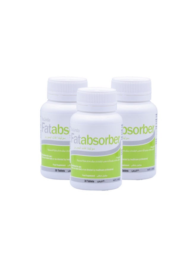 Pack Of Three Fat Absorber | A nutritional supplement consisting of Garcinia Cambogia | 30 tablets